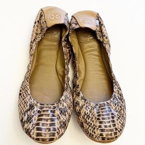 Tory Burch Flats Snakeskin